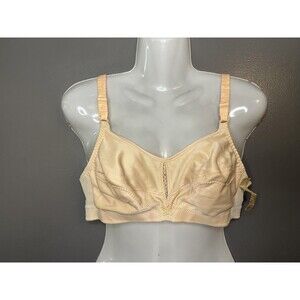 Vintage Mary Jane Bra Womens 38B Beige Soft Cup Wirefree Made USA Style 77 80s